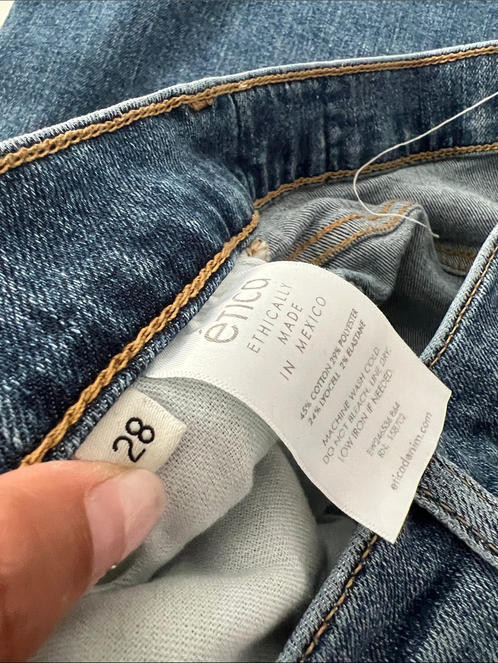 ETICA ROMI Mid Rise Wide Leg Denim Jeans Medium Wash 28 - Picture 8 of 9